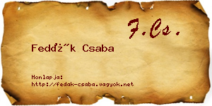 Fedák Csaba névjegykártya