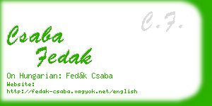 csaba fedak business card